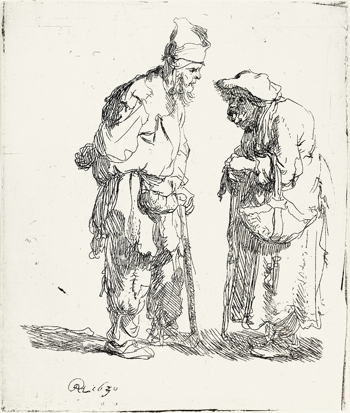 REMBRANDT VAN RIJN A Beggar Man and a Beggar Woman Conversing.
